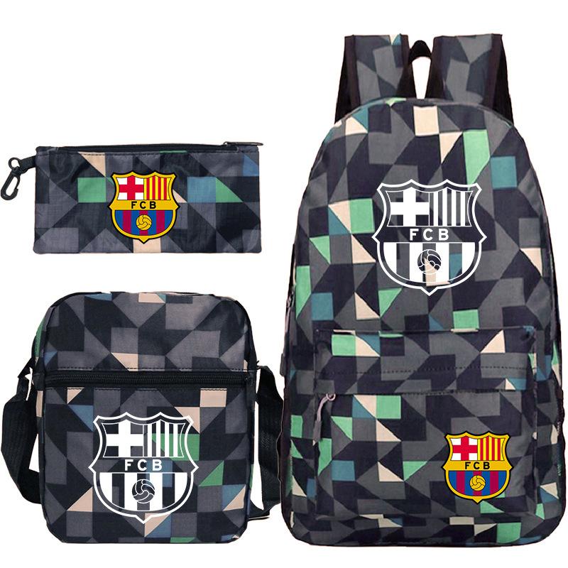 Student Backpack Set of 3 Star Player Print Oxford Cloth Bookbag Shoulder Bag Pencil Case Combo Large Capacity School Bag Gift for Teens