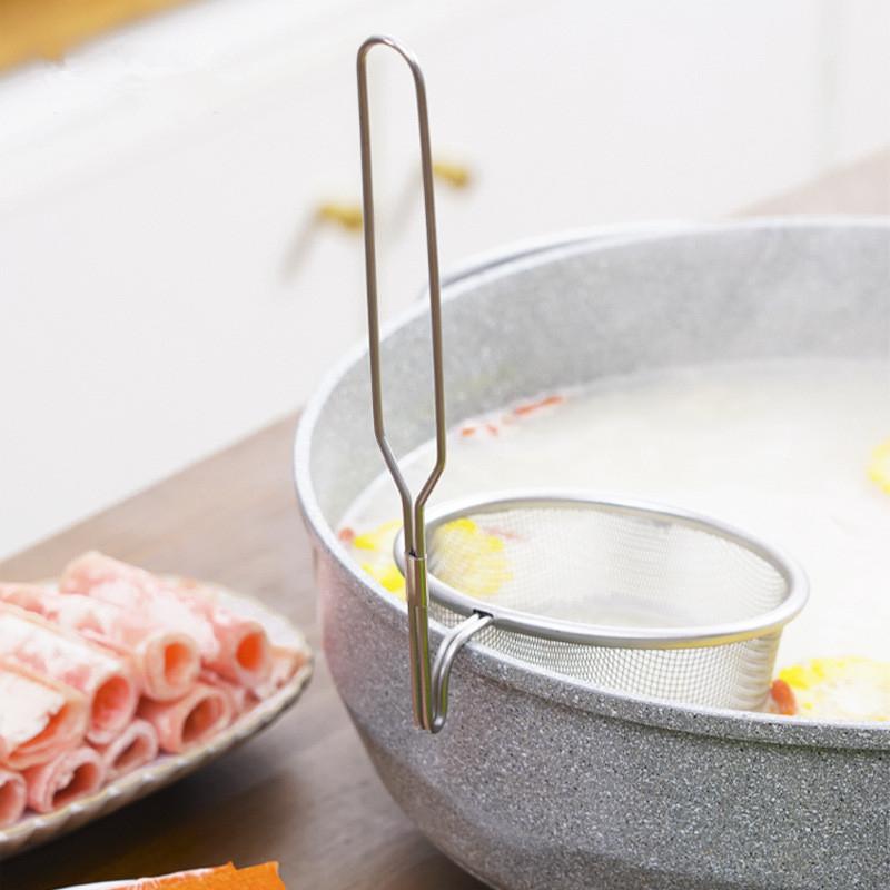304 Stainless Steel Hot Pot Colander Mesh Net Basket Household Hanging Filtering Strainer Oil Separator Kitchen Gadgets