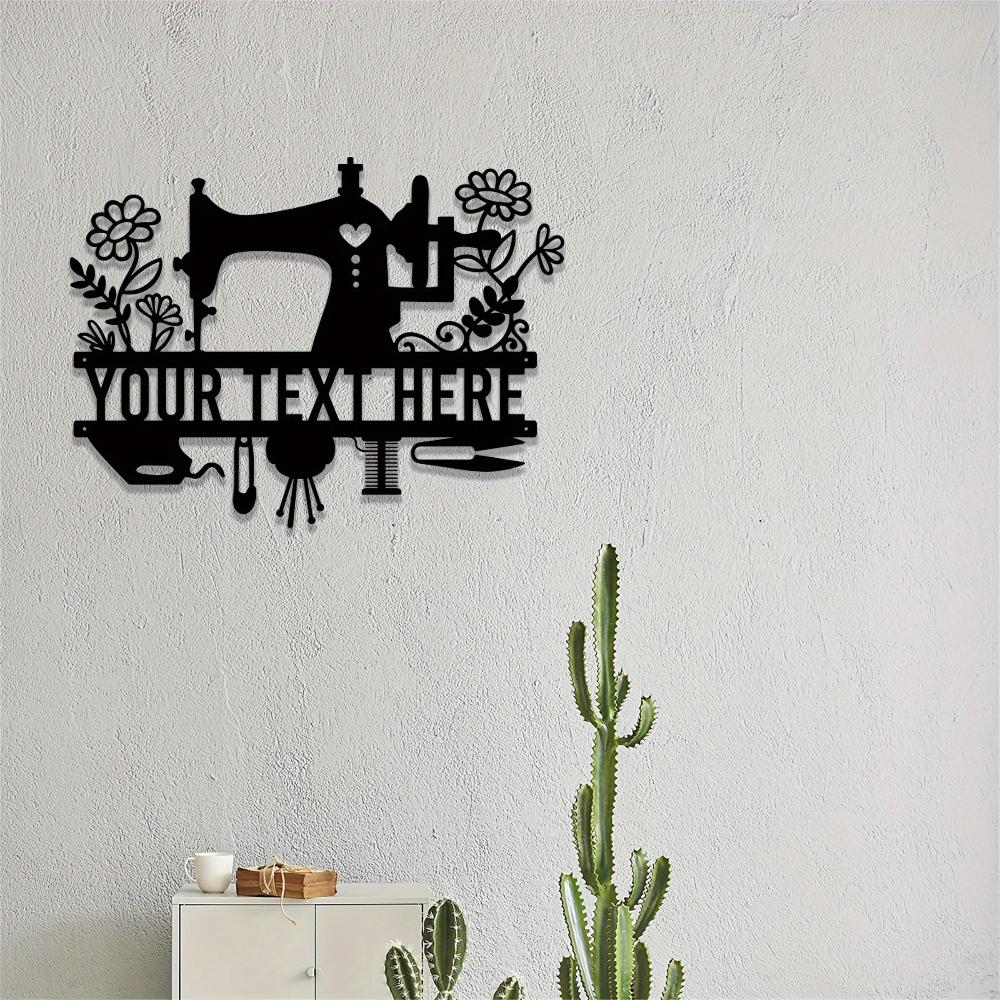 Custom Made Metal Sign Sewing Machine Silhouette Wall Art Home Door Outdoor Party Decor