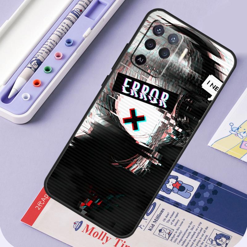 Cute Girl Glitch Animation For Oppo A94 A74 A54 A15 A18 A38 A58 A78 A98 A40 A60 A80 A16 A76 A96 A57 A17 A77 A5 Pro Case