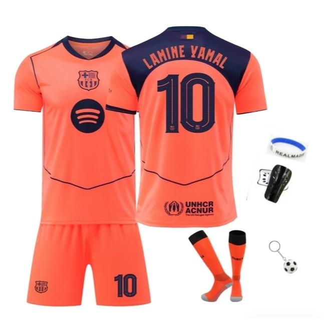 Kids Sportswear Barcelona 10 Yamal 25/26 Season Short Sleeve Soccer Jersey Set Polyester Pink