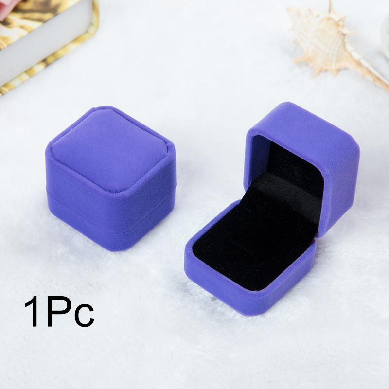 1Pc Showcase Gift Case Wedding Storage Organizer Jewelry Earring Velvet Ring Boxes Flocking