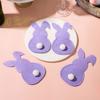 4 Pezzi Pratica Sacca Portaposate in Feltro a Forma di Coniglio Sacca Portaposate in Feltro con Coniglio di Pasqua Decorazioni Felici di Pasqua per Posate
