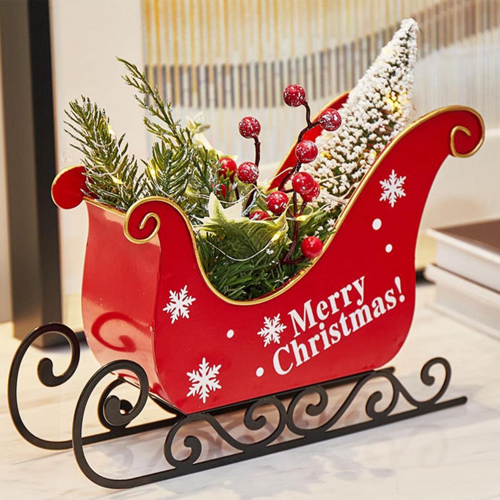 Mini Kerstslee Ornament 3D Uitgehold Bobslee Decoraties IJzeren Kerstslee Decoratie Voor Vakantiefeest
