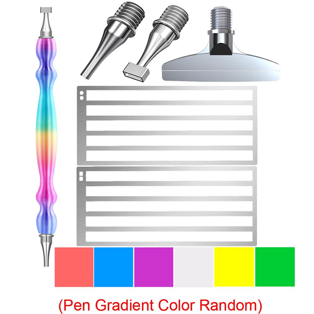

Multicolor Diamond Painting Point Drill Pen Set With 3 Stainless Steel Pen Tips, 6 Clay , 2 Stainless Steel Diamond Art Ruler