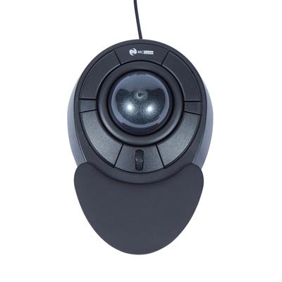 MCSaite Wired Expert Mouse Optical USB Trackball for PC or Mac 5 Function Buttons Gray [Roller-Inclusive Function] [Black + Ball]