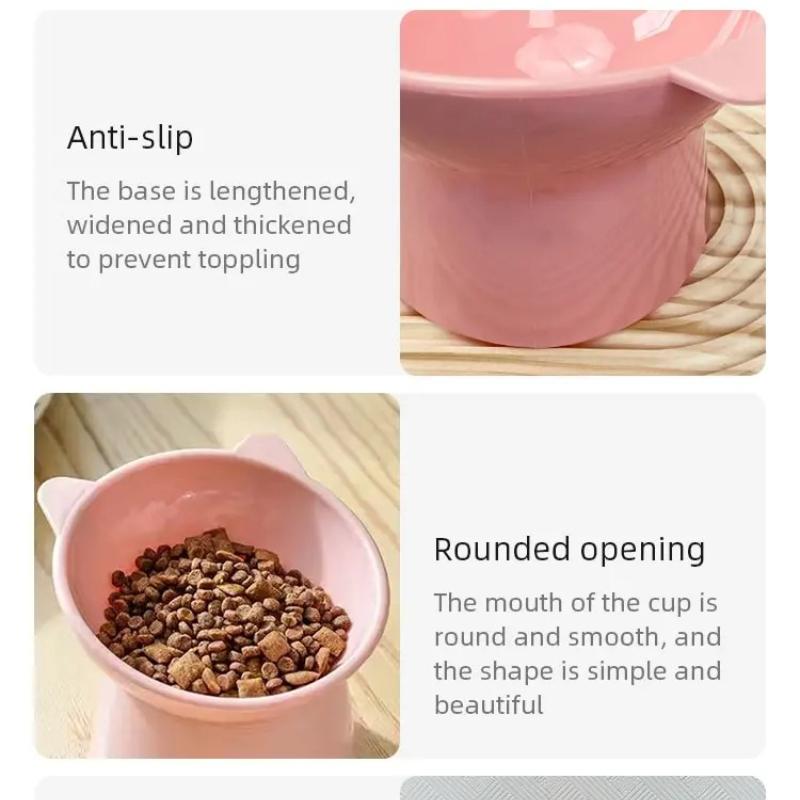 Pet Bowls with Inclined High Bottoms To Protect the Neck of Pets, Dog and Cat Water Bowls To Prevent Overturning