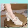 High Heel Mary Jane Shoes With Pu Material For Daily Fashion Women