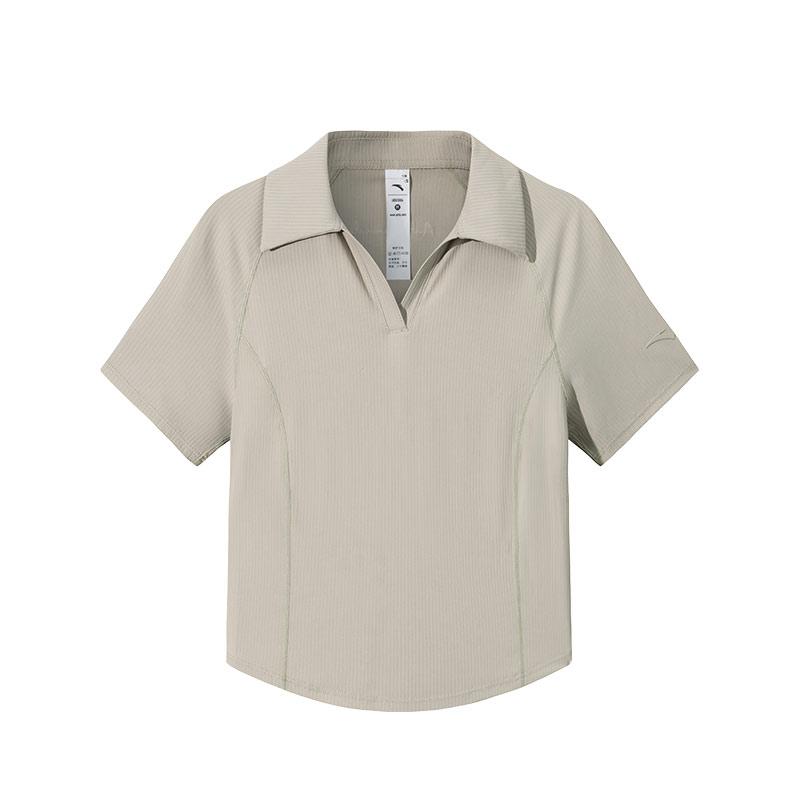 

Anta Comfortable Simple Versatile Letter Slim Fit Polo Shirt Women Tops Green 162527108-3 M