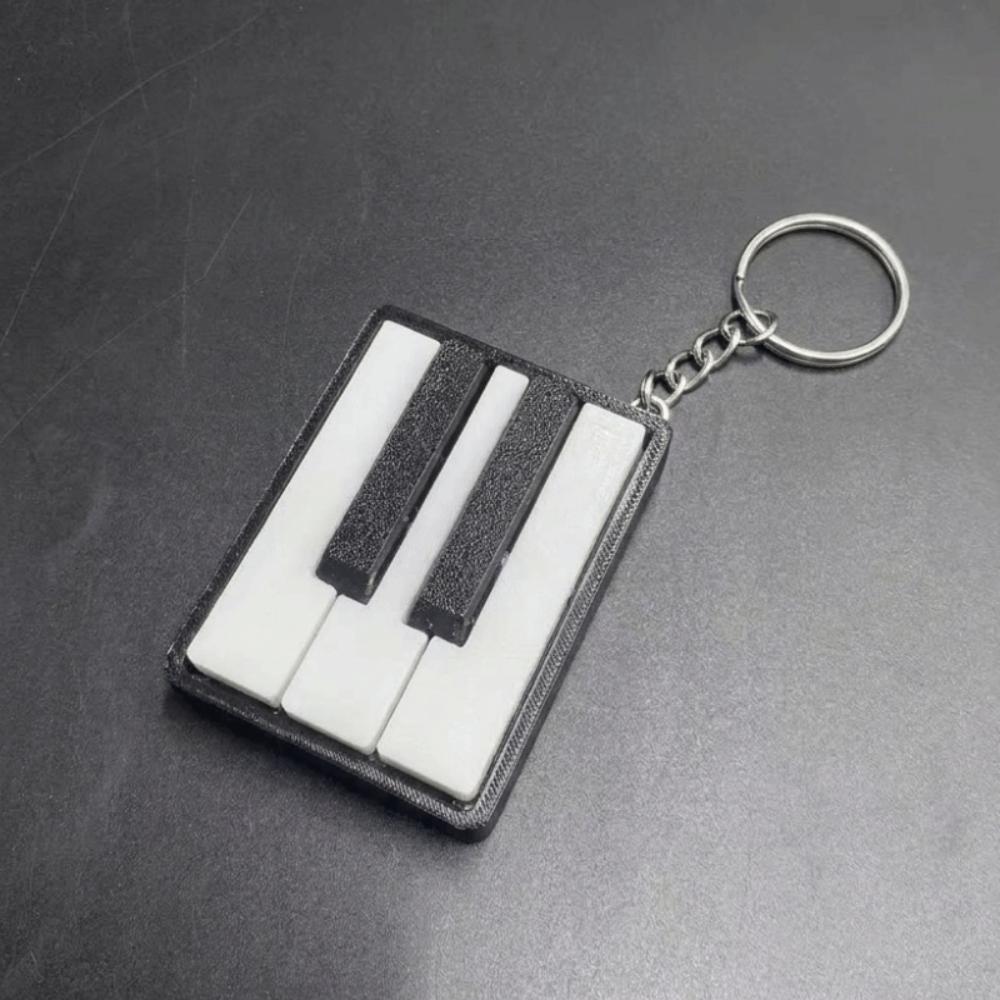 3D Printed Piano Keyboard Clicker 5-key Press Fidget Piano Clicker Charm Keyring Car Key чёрный