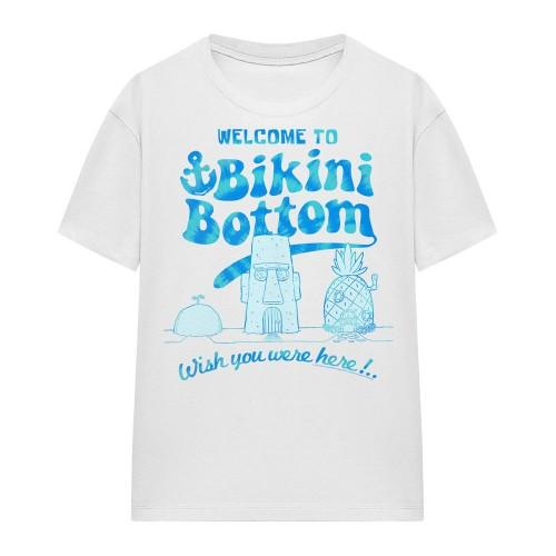 SpongeBob SquarePants Unisex Adult Bikini Bottom Welcome T-Shirt