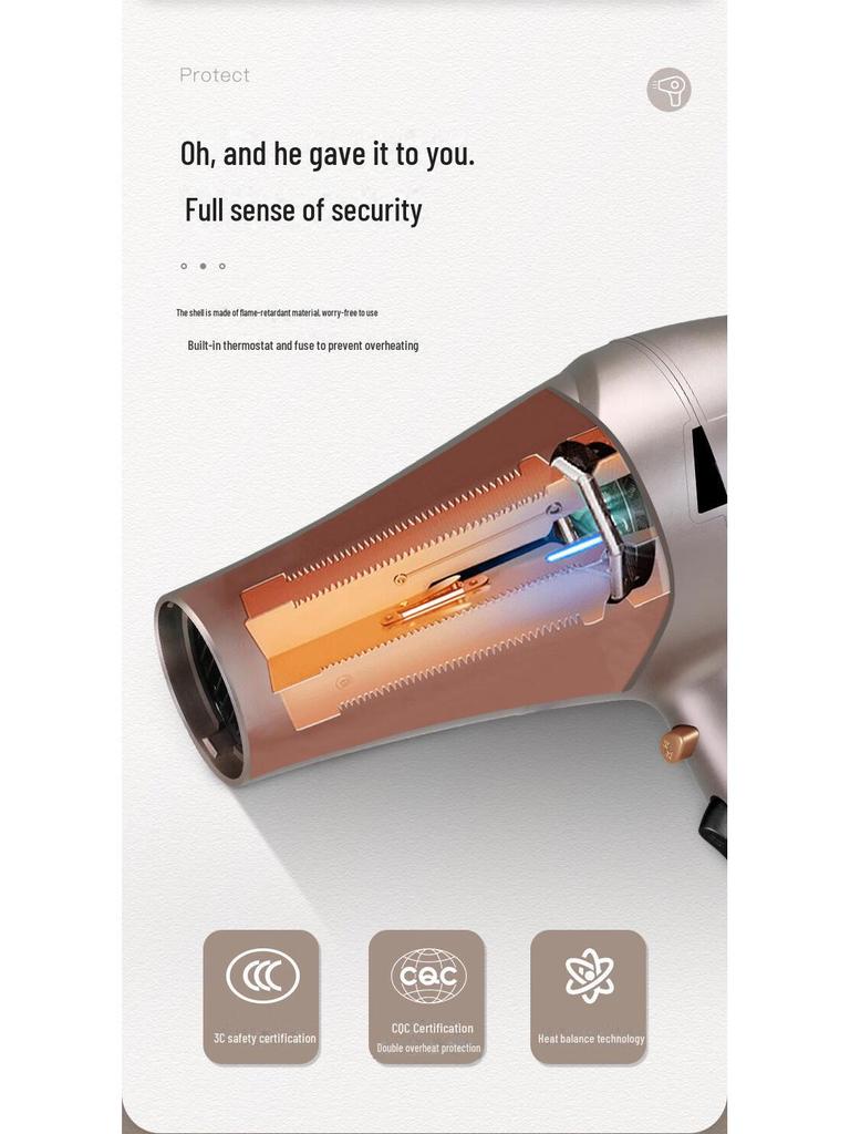 Kangfu High-Power Hair Dryer for Salon & Home Hair Care