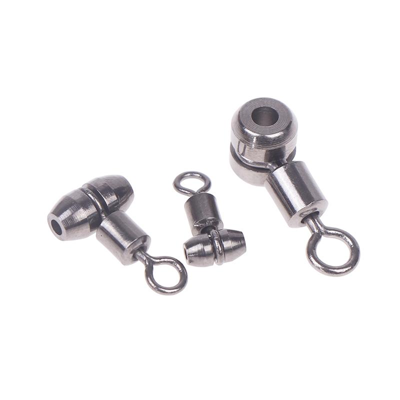 10Pcs Fishing Swivels 3-Way Copper Fishing Connector Saltwater Fishing Rolling Bearing Swivel Hook For Carp Tackle Accessories