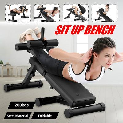 Fitness Board Workout Abdominal Traine Core Strength Training Equipment Black Folding Adjustable Ab Sit Up Bench Decline Home Gym Crunch