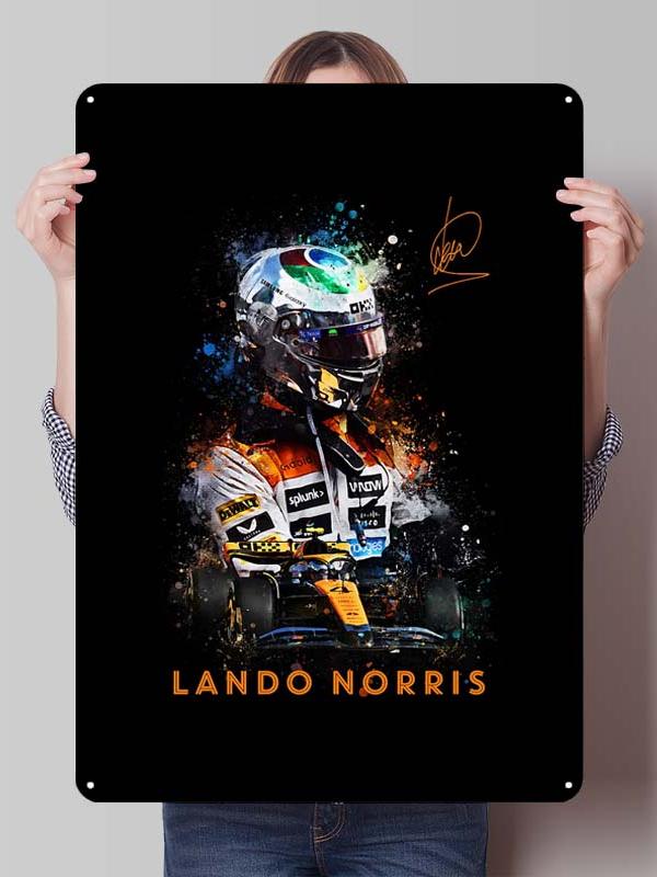 Lando Norris Racer Posters F1 Racing Metal Signs Gaming Room Decoration Custom Tin Plates for Wall Art Decoration Retro Decor