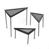 Outdoor Camping Triangle Mesh Fire Pit Table Set