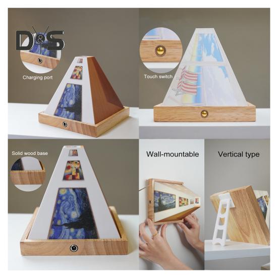 Naked Eye 3D Vision Night Light LED Illusion Atmosphere Light Classic Art Work Design Wall-Mounted Lamp for Bedroom Living Room