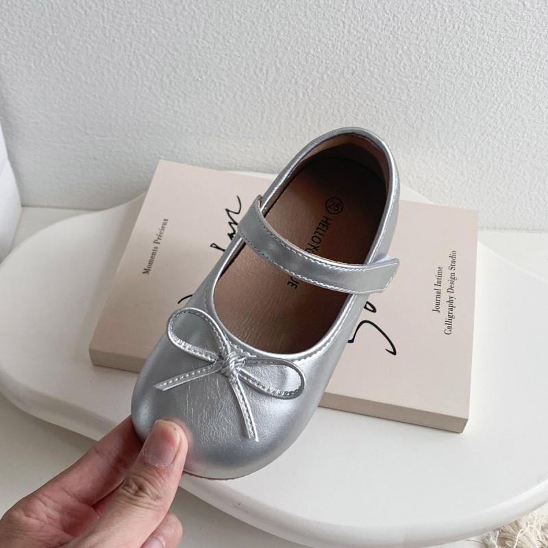 Youth Style Shoes Girls Ballet Flat Shoes Soft Sole Princess Style Slip-On Kids Fall Black Red
