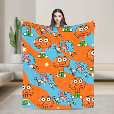 De Wonderlijk Vreemde Wereld van Gumball Flanellen Deken voor Slaapkamer Reizen Comfortabele Sprei Bank Bed Overtrek