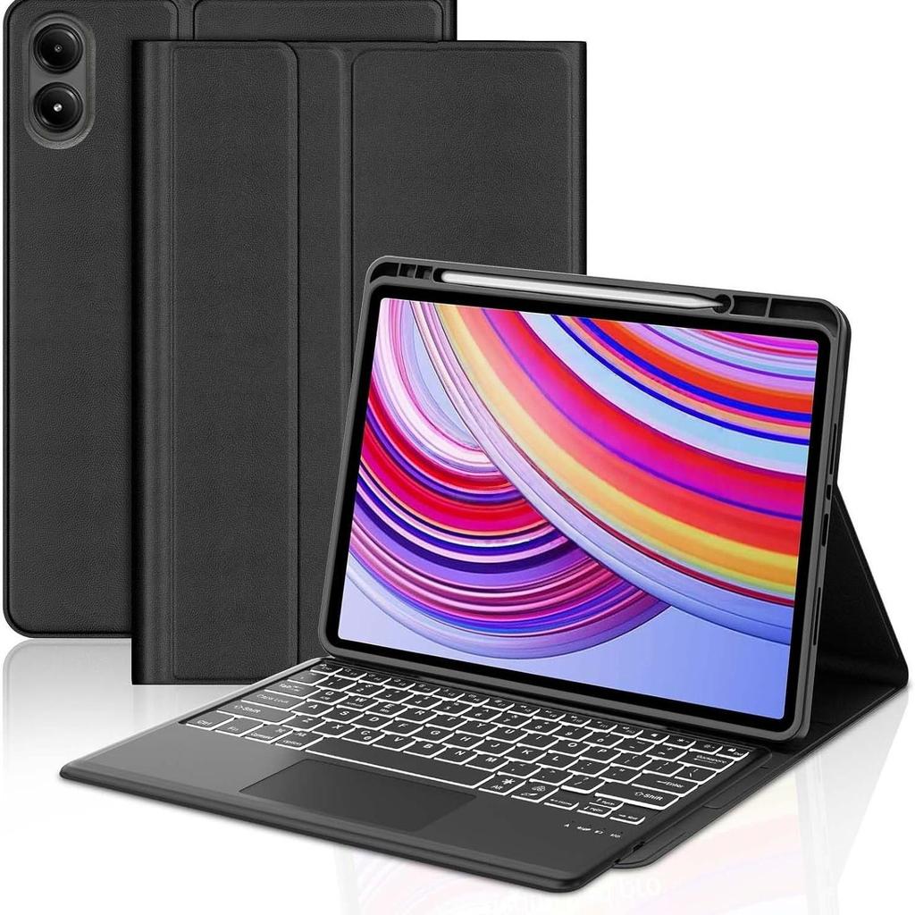 Bluetooth-Tastatur mit Hintergrundbeleuchtung & Schutzhülle für Xiaomi POCO Pad C1 Tablet 12,1 Zoll