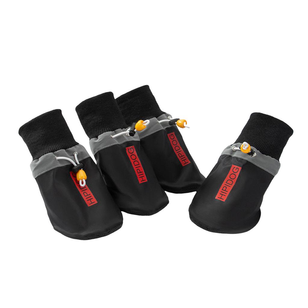 Velké psí boty Protiskluzové Dvojvrstvé Pro střední a velké psy Obecné Černé Návleky na tlapky Bavlněné Teplé Pantofle se stahovací šňůrkou