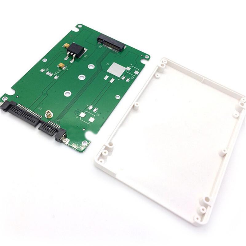 M.2 Ngff Sata3 Ssd To 2.5" Sata Adapter Card Hard Disk Case Enclosure White