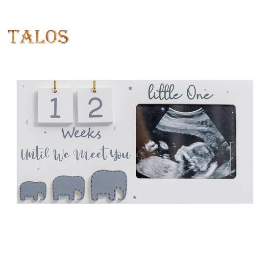 

Фоторамка для УЗИ ребенка, деревянная фоторамка для УЗИ с обратным отсчетом недель беременности, трекер-рамка для определения пола ребенка, подарок для беременных женщин серый