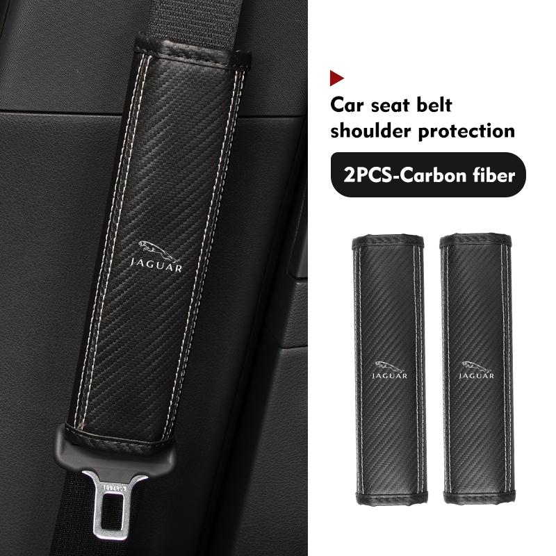 Leather Car Seat Belt Shoulder Protector Seat Belt Cover For Jaguar XK S-Type F-Type X-Type F-Pace I-Pace E-Pace XFR XKR P4
