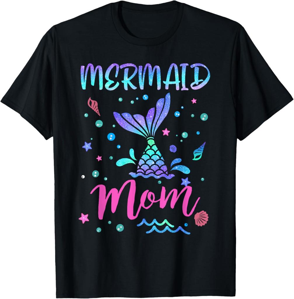 Birthday Mermaid Mom Matching Family Bday Party Squad Mommy T-Shirt