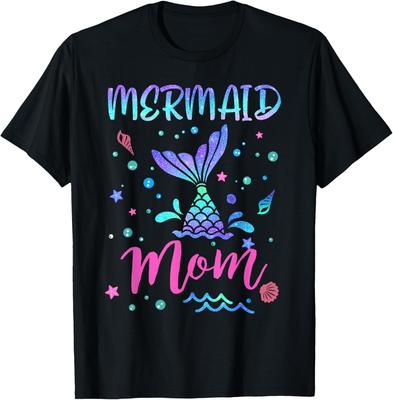 Birthday Mermaid Mom Matching Family Bday Party Squad Mommy T-Shirt