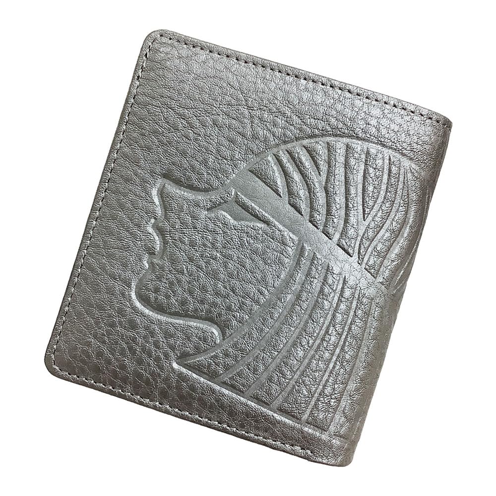 

HARUBE Kyoto Naniwaya Genuine Leather Yuzen Dye Slim Compact Folding Wallet with Large Capacity, Women s #64-611 [Mont Carnival] (Gray)