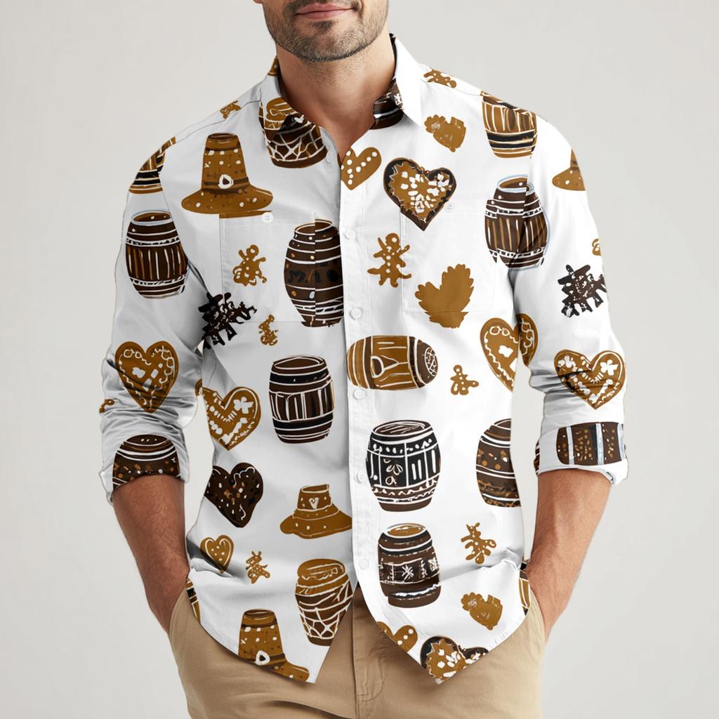 Men's Loose And Casual Long-sleeved Shirt