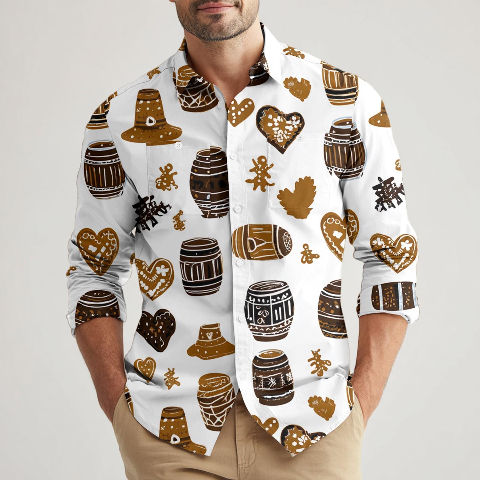 

Мужская свободная и повседневная рубашка с длинным рукавом S