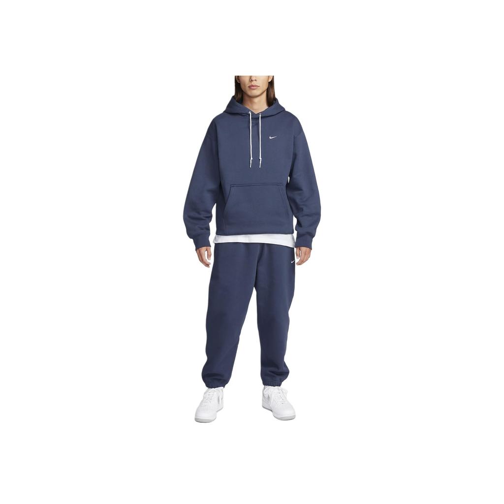 Nike Solo Swoosh Solid Color Hoodie Long Sleeve Men Tops Thunder-Blue DX1356-437