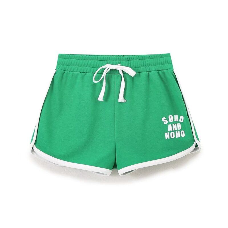 

Модный стиль 2024 Осень Новая женская футболка со слоганом в клетку свободного кроя в стиле кэжуал на каждый день, спортивные шорты 1300816 Shorts L