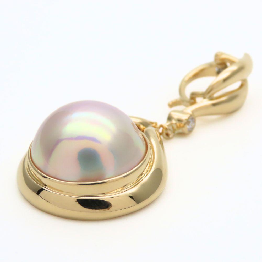 Used TASAKI Pendant top K18 yellow gold/Pearl 5.9g Yellow Gold Mabe Pearl