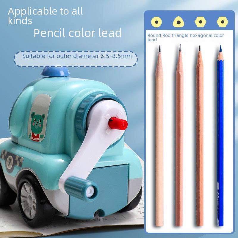 Creative Adjustable Thickness Cartoon Hand-Crank Lead Pencil Sharpener, Bite-Proof for Children.
