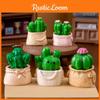 Cacto Miniatura de Resina Amarela Adorável Acessório de Mesa Decoração de Planta Para Escritório