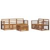 Outdoor Sofa Set 6 Pcs Natural Solid Acacia Wood