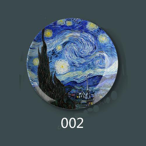 8 Inch Van Gogh Painting Porcelain Decorative Wall Hanging Plate Seat Disc Ceramic Disc Art Nouveau