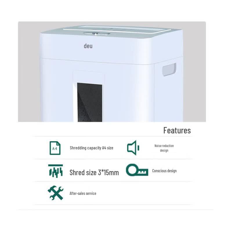 Deli 9920 Paper Shredder CN plug (adapter included)