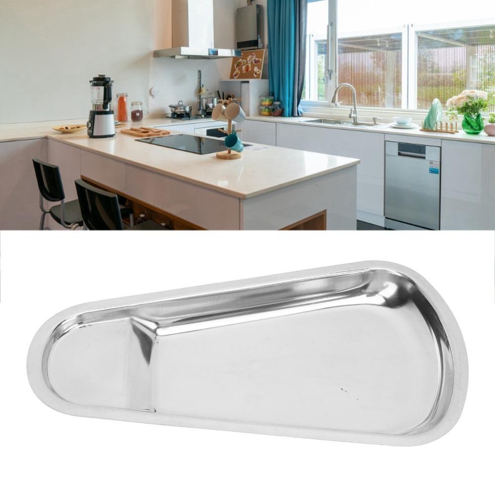 Mirror Polished Kitchen Utensil Plate Rustless Steel Metal Serving Platter Cake Placement