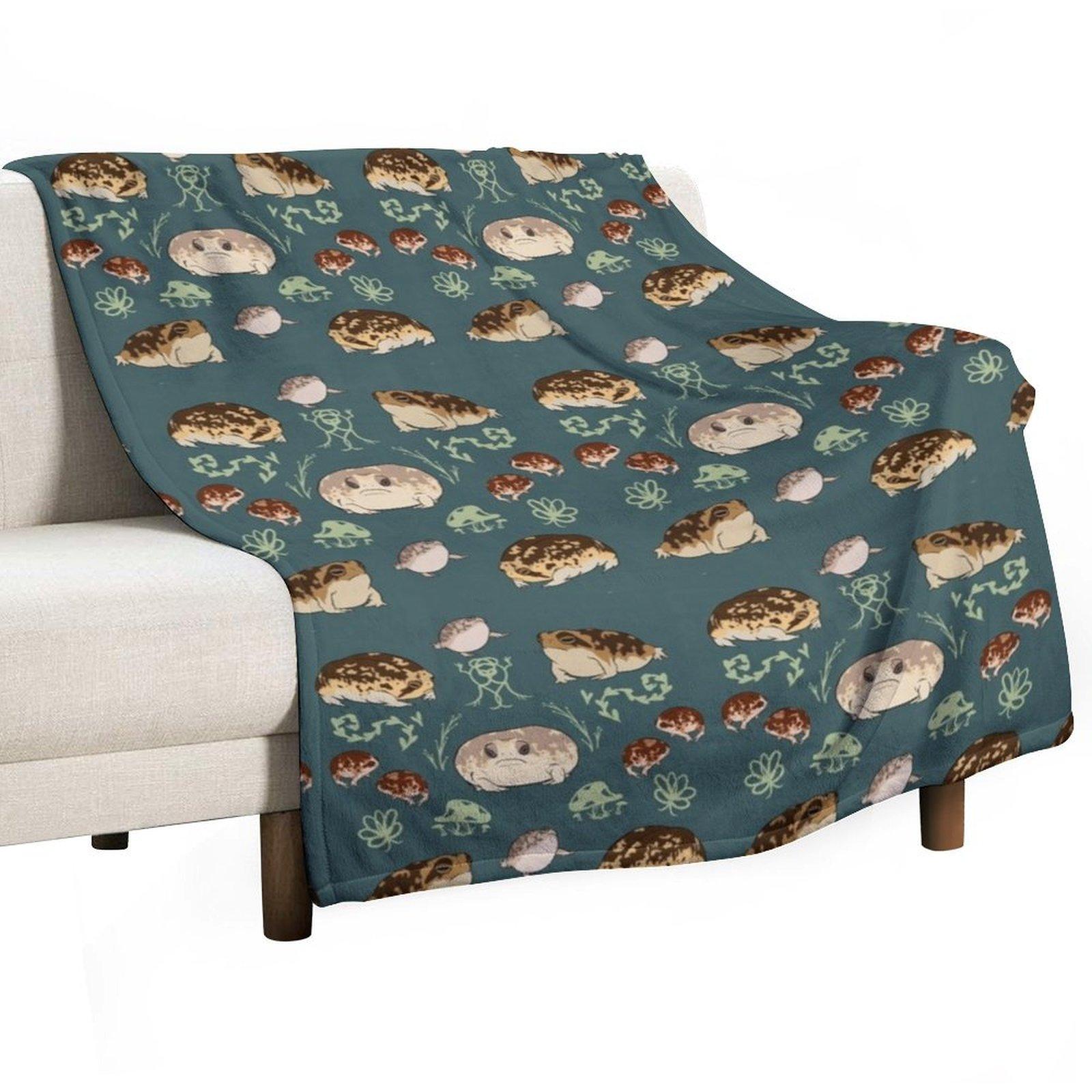 

Rain Frog Pattern Throw Blanket Vintage Comforter For Baby Fashion Sofas Blankets 30x40in