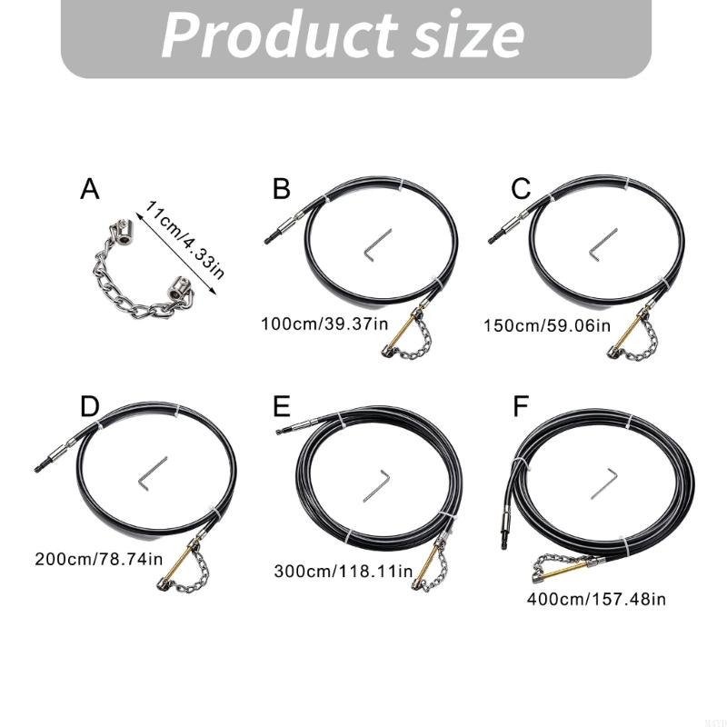 Adjustable Drain Cleaning Snake Corrosions Resistant Drain Auger Chain Cleaner Drain Cleaner With Connector Clog Tool M4YD