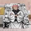 Jujutsu Kaisen Anime Flanelldecke - Weich Warm Perfekt für Sofa, Bettwäsche Camping Reise Büro Heimdekoration -QJY