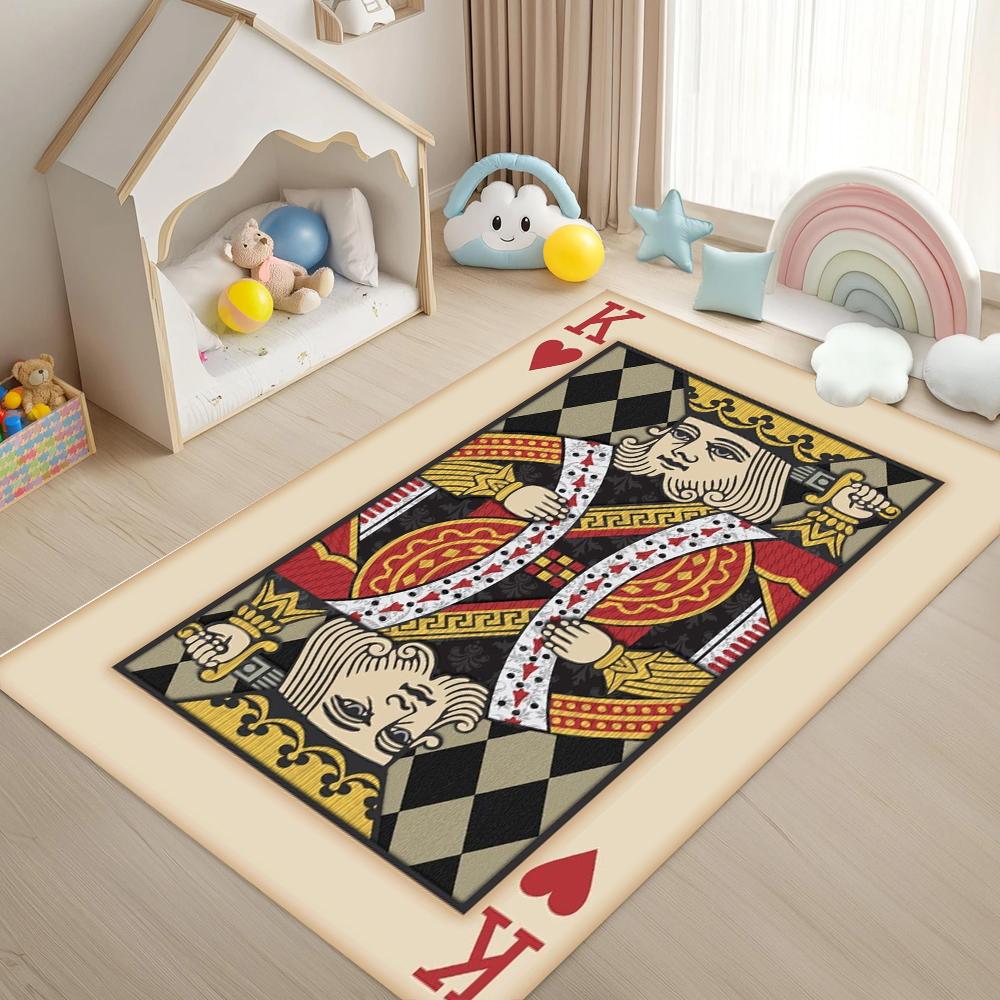 Make Old Poker Card Printed Carpet Personalized Party Decoration Carpet Living Room Bedroom Large Soft and Non Slip Rug