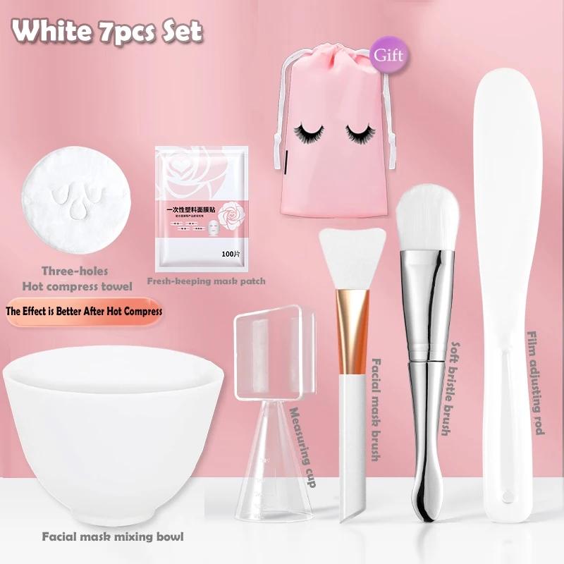 Silicone Face Mask Mixing Bowl Set Mixing Stick Spa Tool Beauty Salon Bowl Spoon Mask Mud Film Brush Silicone Facial Skincare