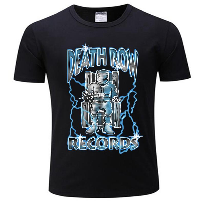 Death Row Records Airbrush Tee Slim Fit Male Summer Tee Top Brand Cotton T-shirt Drop Shipping