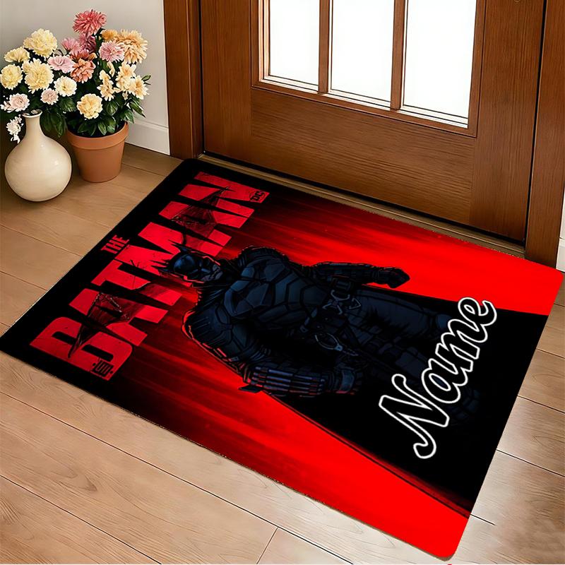 Custom Name Batman's Identity Living Room Non-Slip Area Rug Soft Carpet for Bedroom Kids Playroom Sofa Office Home Decor Doormat