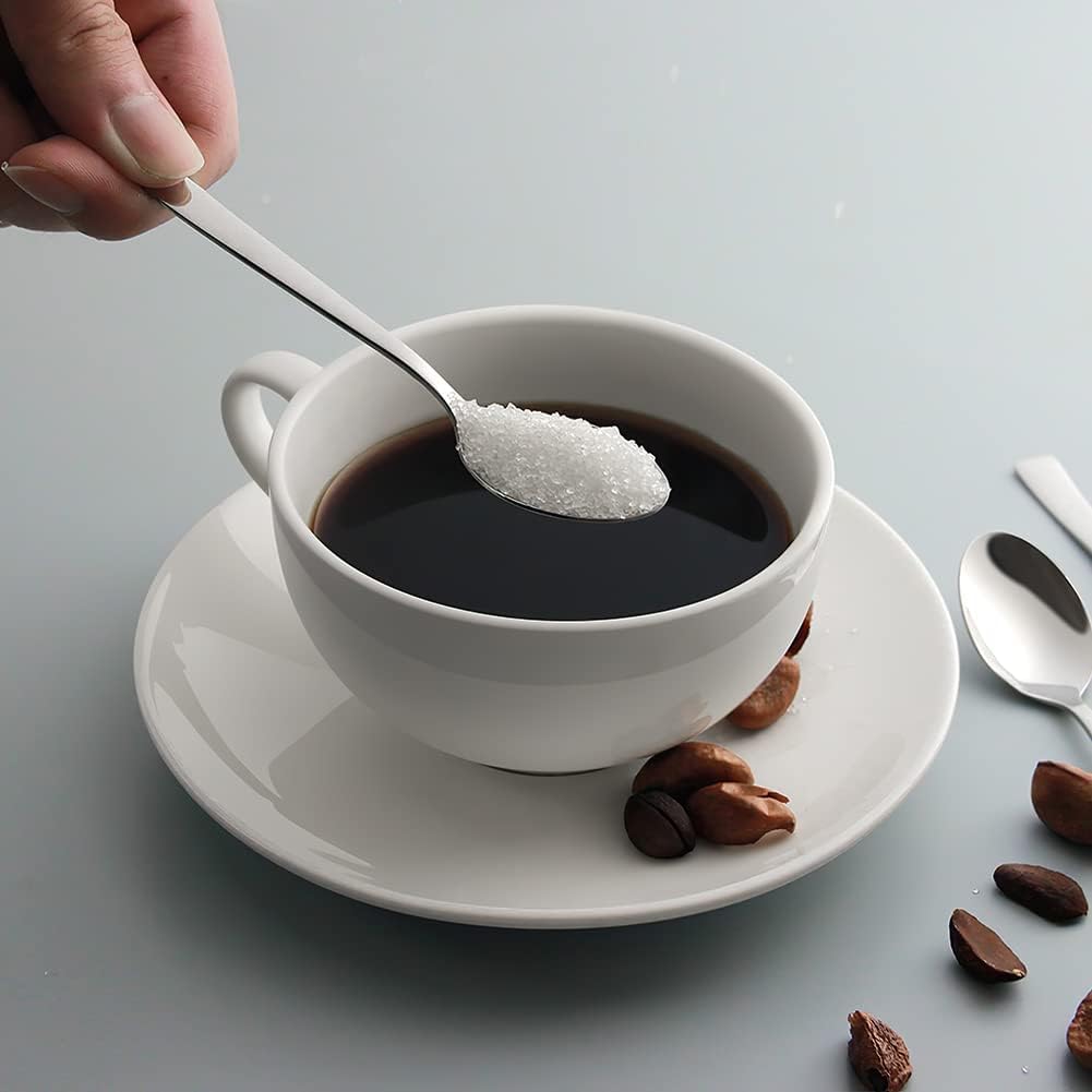 6-Piece Demitasse Espresso Spoons,5.1-Inch Mini Coffee Spoons Stainless Steel Small Spoons Mini Espresso Spoon for Dessert Ice Cream